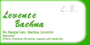 levente bachna business card